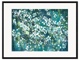 Impression artistique encadrée Teal Blossoms