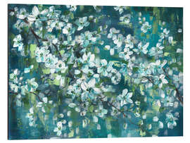 Magnettafel Aquamarin Blüten