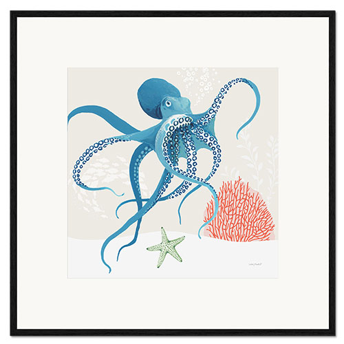 Gerahmter Kunstdruck Oktopus - Free As The Ocean