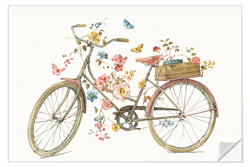 Selvklebende plakat Bike Decorated for Spring