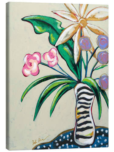 Canvas print Pop Florals, Stripes