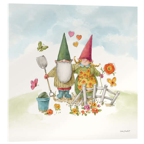 Acrylic print Garden Gnomes in Love