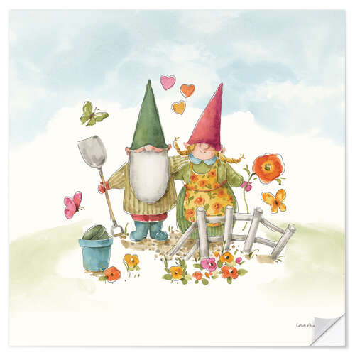 Wall sticker Garden Gnomes in Love