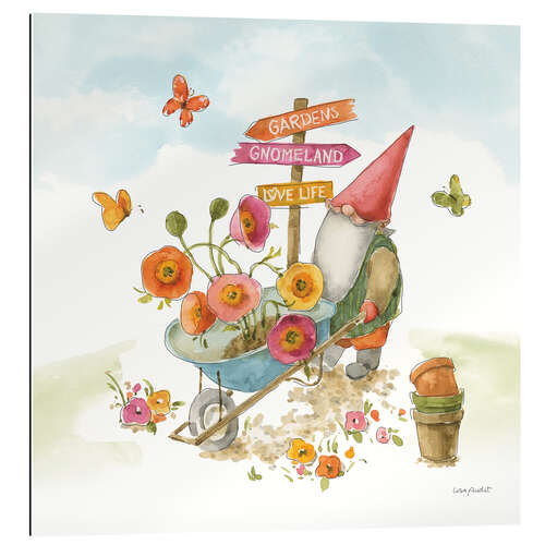 Gallery print Garden Gnome with Wheelbarrow