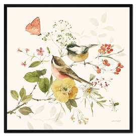 Gerahmter Kunstdruck Meisen auf dem Zweig