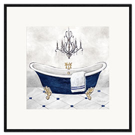 Inramat konsttryck Navy Blue Bath