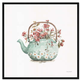 Gerahmter Kunstdruck Teekanne mit Kräutern
