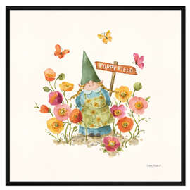 Gerahmter Kunstdruck Zwergin in Ihrem Mohnfeld