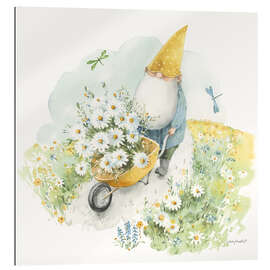 Gallery Print Gartenzwerg mit Blumenschubkarre