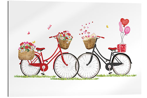 Stampa su plexi-alluminio Bicycles in Love