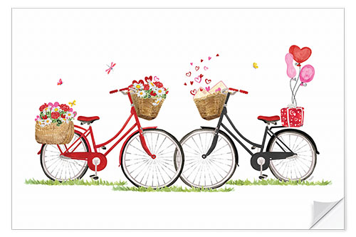 Sticker mural Bicycles in Love