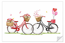 Sticker mural Bicycles in Love