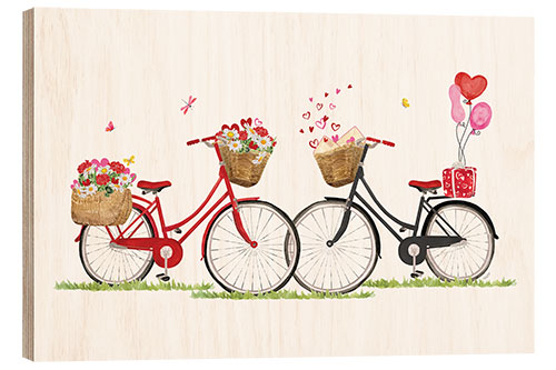 Wood print Bicycles in Love