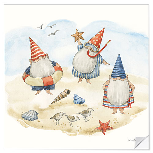 Wall sticker Beach Gnomes