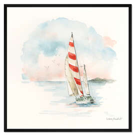 Gerahmter Kunstdruck Schifffahrt am Sonnenaufgang