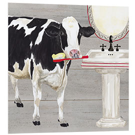 Cuadro de PVC Cow With Toothbrush