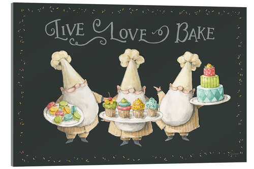 Obraz na szkle akrylowym Live Love Bake