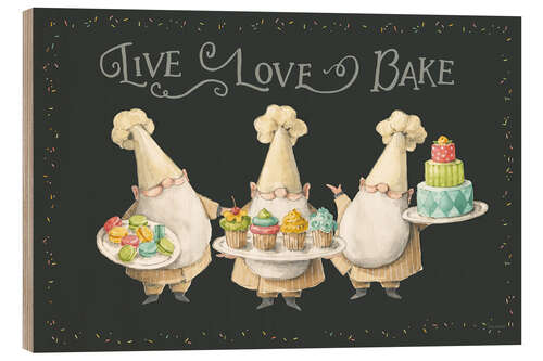 Cuadro de madera Live Love Bake
