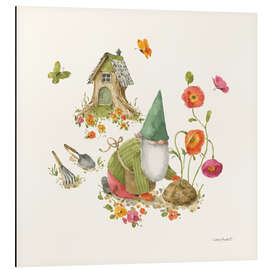 Magnettafel Gartenzwerg am Blumenbeet