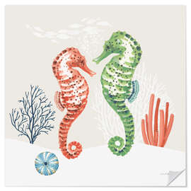 Sticker mural Seahorses