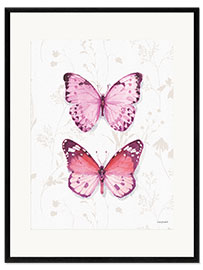 Impresión de arte enmarcada Mariposas rosas II