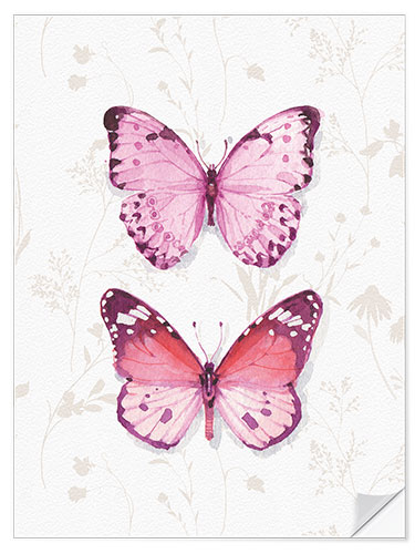 Naklejka na ścianę Pink Butterflies II