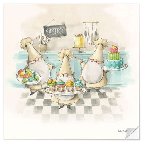 Adesivo murale Cute Kitchen Gnomes