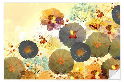 Wall sticker Autumn Coloured Flowers