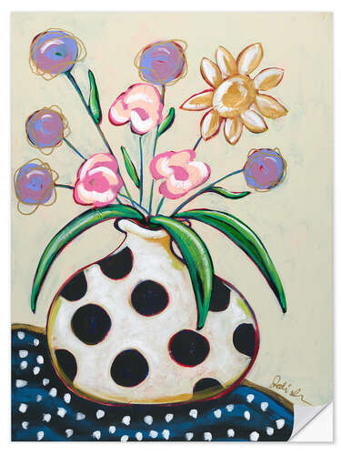 Selvklebende plakat Pop Florals, Dots