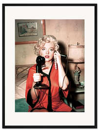 Gerahmter Kunstdruck Marilyn Monroe mit Telefon