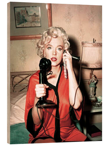 Stampa su legno Marilyn Monroe on the Phone