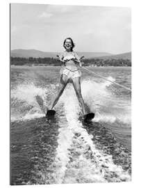 Tableau en plexi-alu Young Woman Water Skiing, 1955