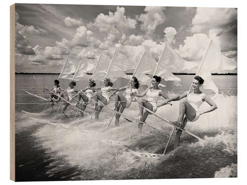 Wood print Water Ski Parade of Women