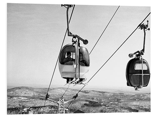 Hartschaumbild Skilift fährt auf den Mount Snow, 1962