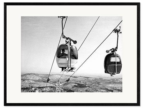 Kehystetty taidepainatus Ski Lift Moves Up to Mount Snow, 1962