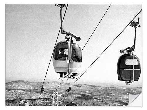 Wandsticker Skilift fährt auf den Mount Snow, 1962