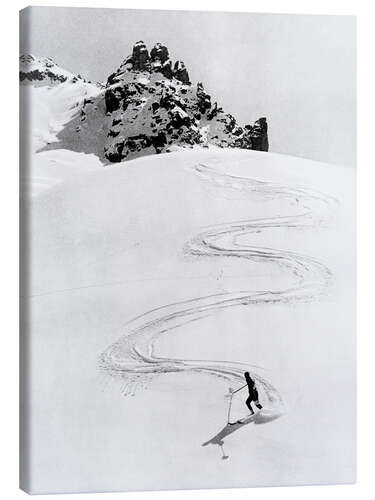 Tableau sur toile Curvy Downhill Run, Switzerland, 1935