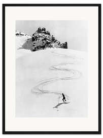 Gerahmter Kunstdruck Kurvenreiche Abfahrt einen Berg hinunter, Schweiz, 1935