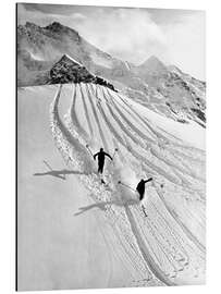 Magnettafel Ski Abfahrt in den Bergen, 1937