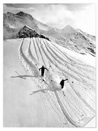 Naklejka na ścianę Downhill Skiing in The Mountains, 1937