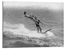 Aluminiumtavla Triple Stack Water Skiing Display, California, 1926