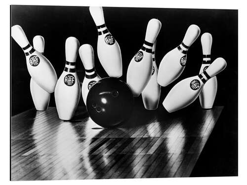 Tableau en aluminium Bowling Ball And Bowling Pins