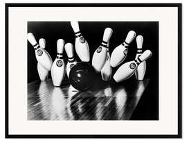 Framed art print Bowling Ball And Bowling Pins