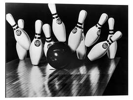 Magnettafel Bowlingkugel und Bowlingpins