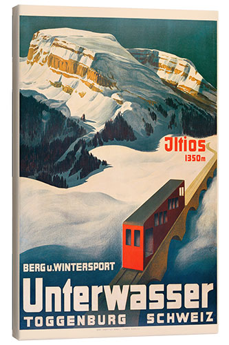 Leinwandbild Bergbahn Unterwasser-Iltios, Schweiz, 1934