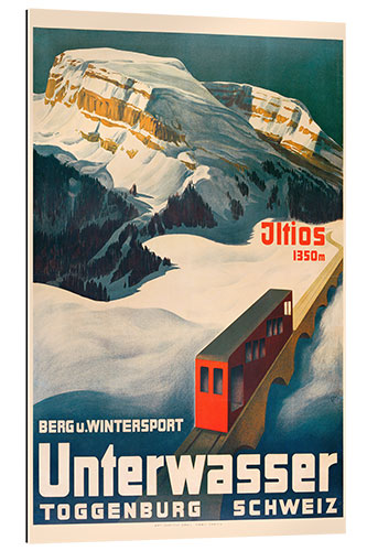 Galleritryk Bergbahn Unterwasser-Iltios, Schweiz, 1934