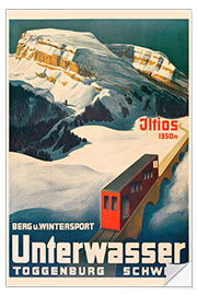 Wall sticker Unterwasser-Iltios Mountain railway, Switzerland, 1934