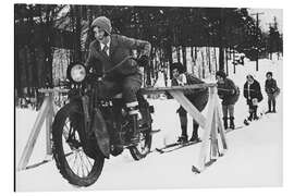 Magnettafel Motorrad im Schnee, 1937
