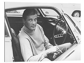 Galleritryck Roger Moore in a Classic Volvo, 1966