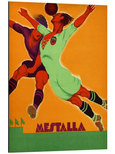 Alumiinitaulu Mestalla Stadium, Football player, 1929